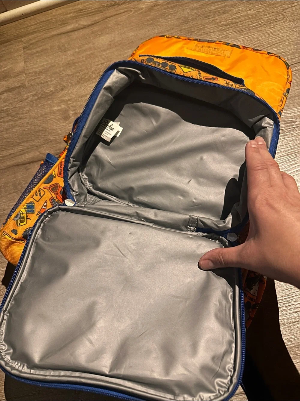 Bixbee Orange Construction Trucks Backpack and Lunchbox Set